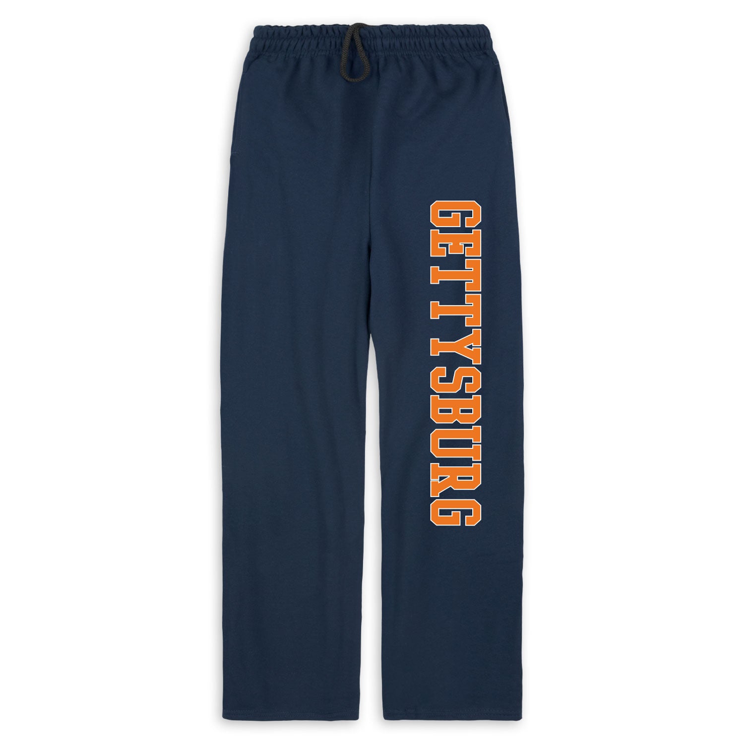 Gettysburg College Pocketed Navy Open Bottom Sweatpants
