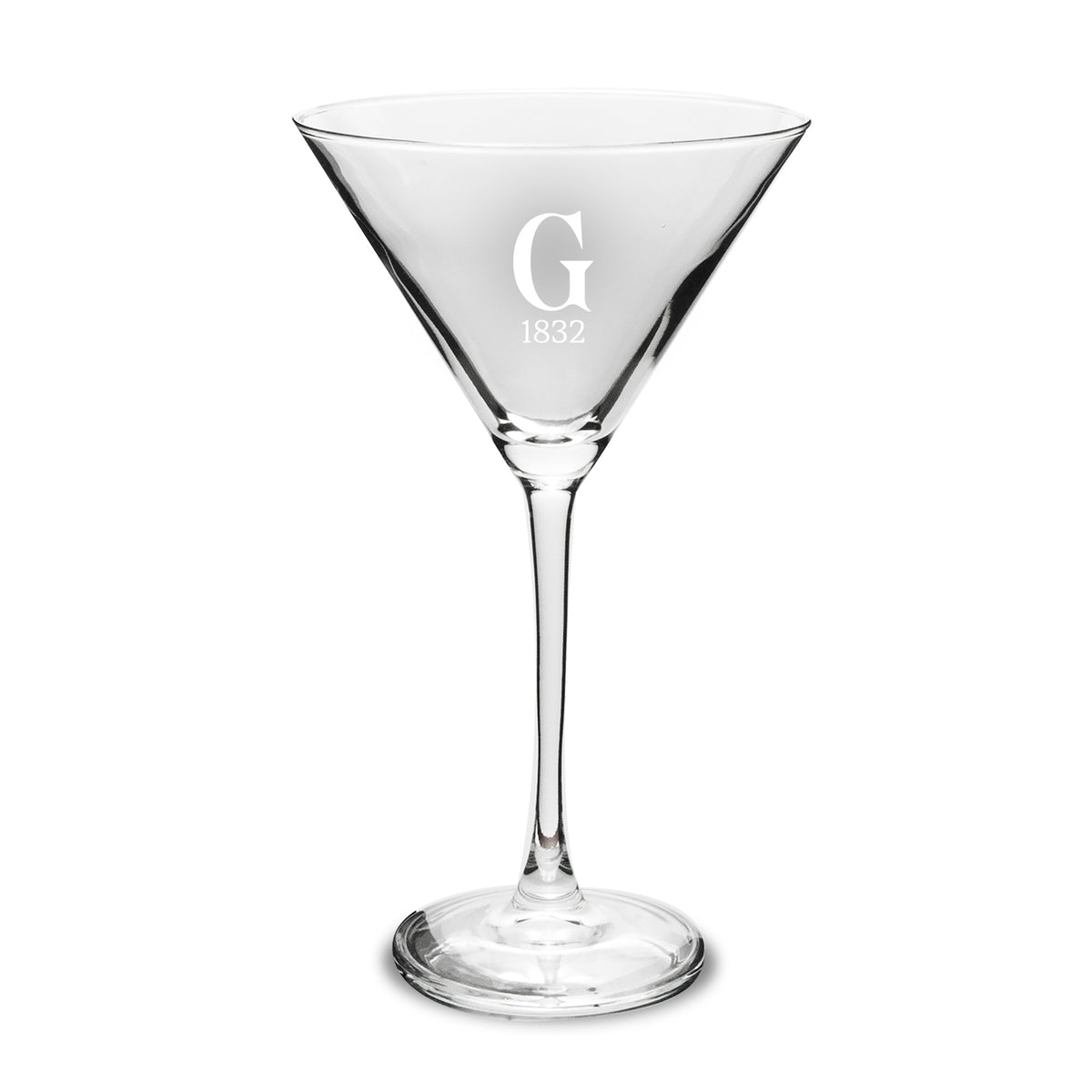 Gettysburg College "G 1832" 10oz Martini Glass