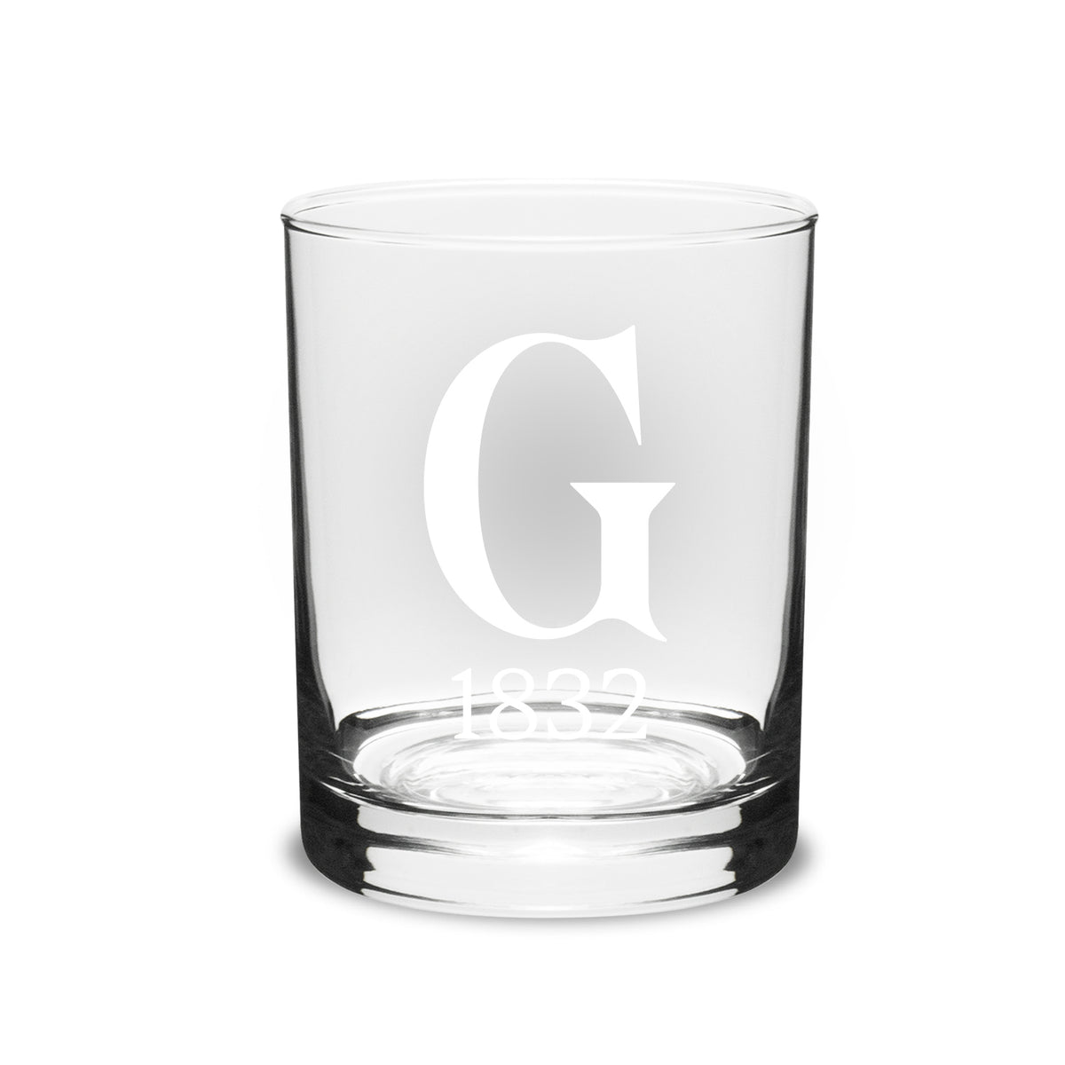 Gettysburg College "G 1832" Crystal 14oz Double Old Fashioned Glass