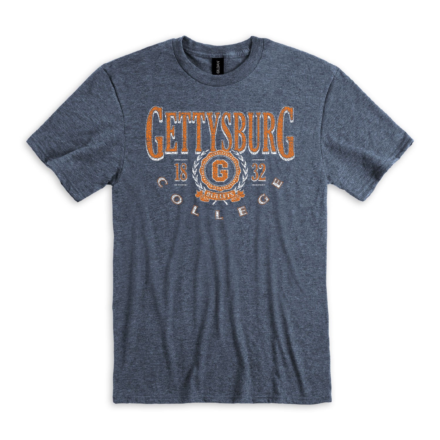 Gettysburg College Distressed Heather Navy Soft Style T-Shirt