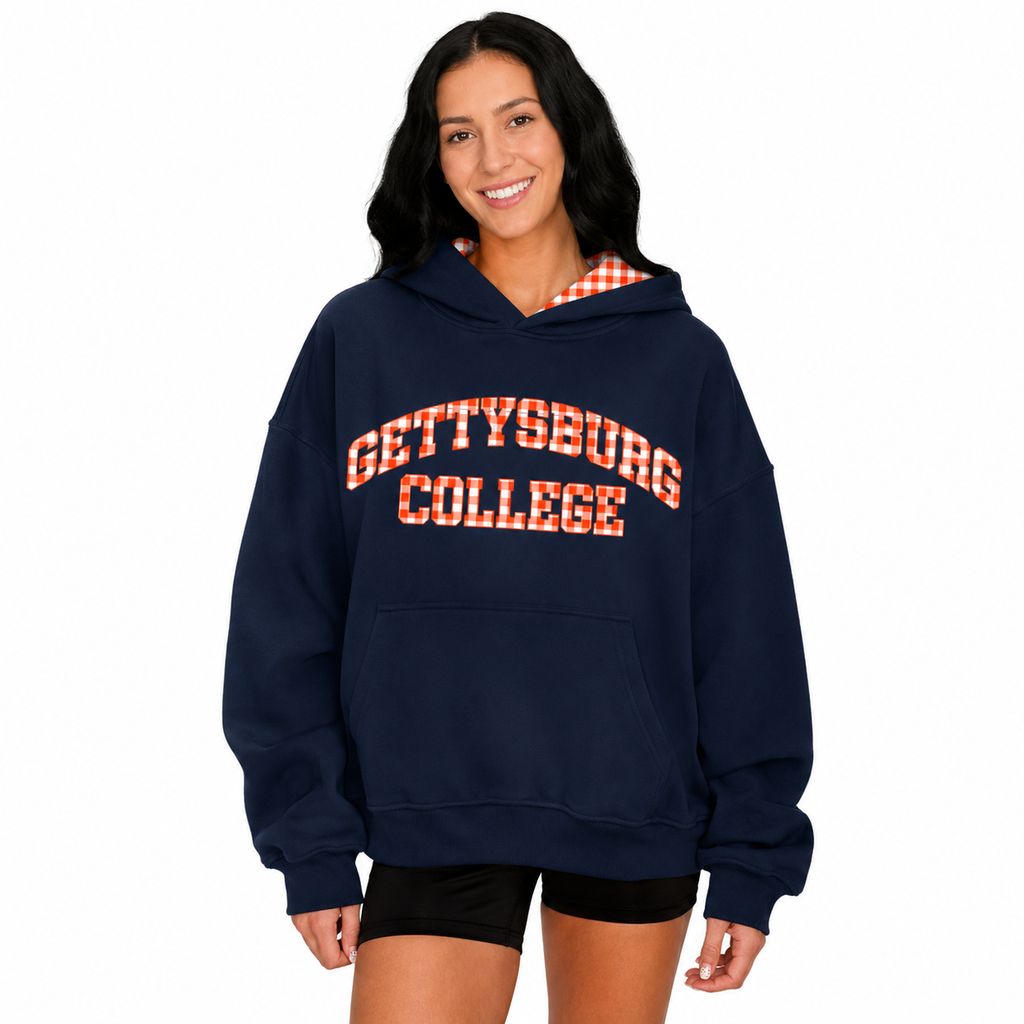 Gettysburg College Embroidered Gingham Hoodie