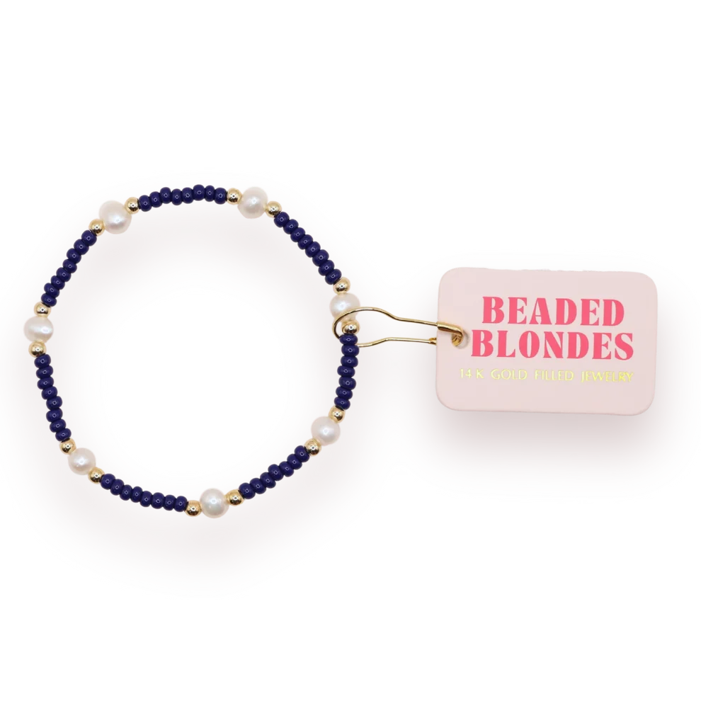 Navy Pearl Beaded Blondes Bracelet