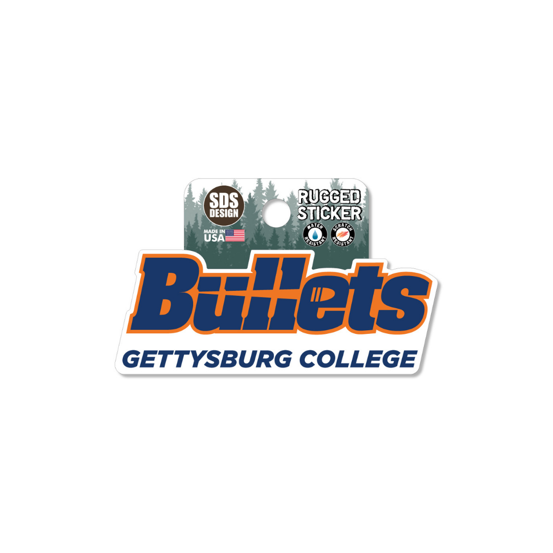 Bullets with Gettysburg College 3.5" Rugged Sticker