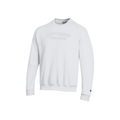Champion Power Blend Fleece White Crew - Gettysburg College Puff Embroidery