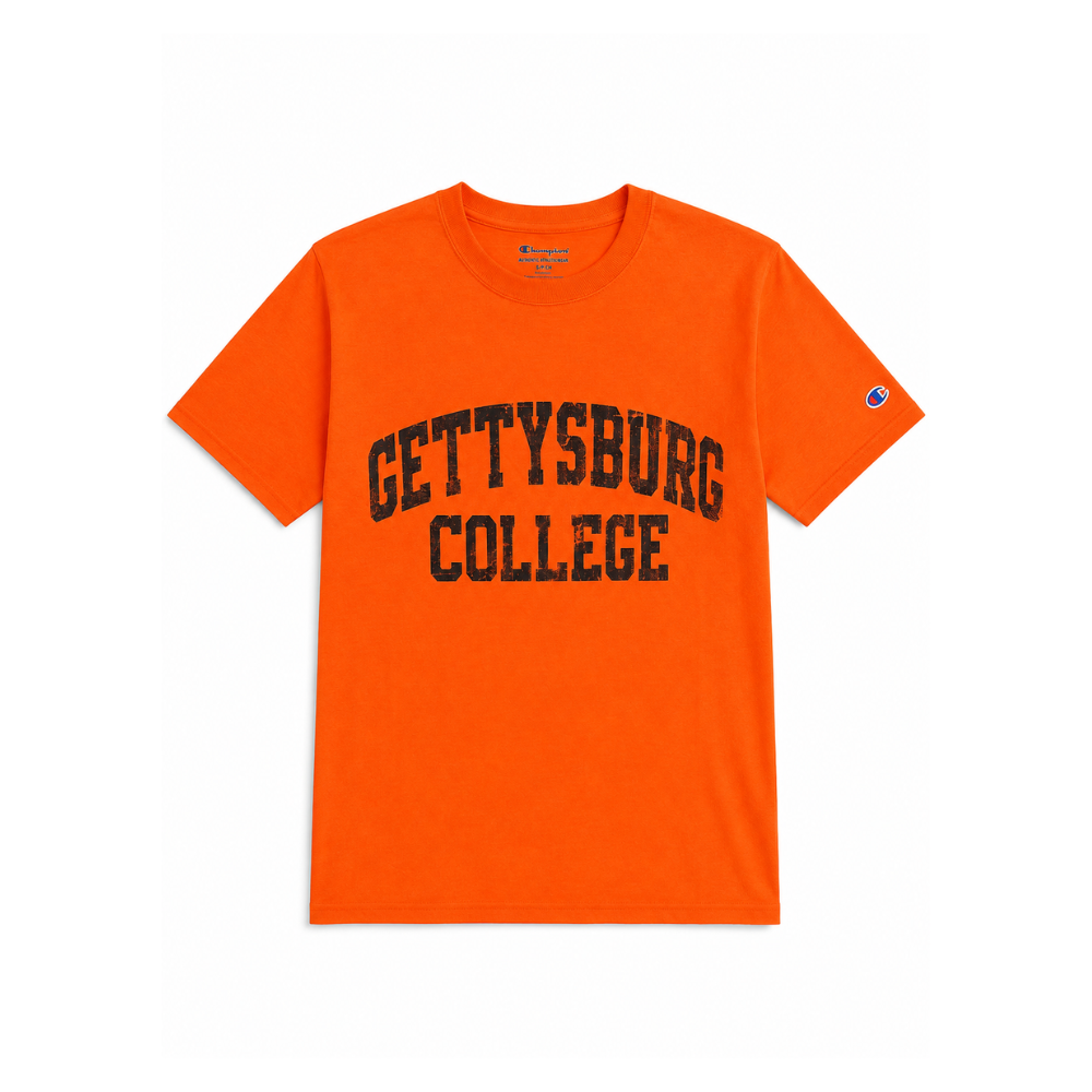 Champion Short Sleeve Orange Tee - Gettysburg College Distressed