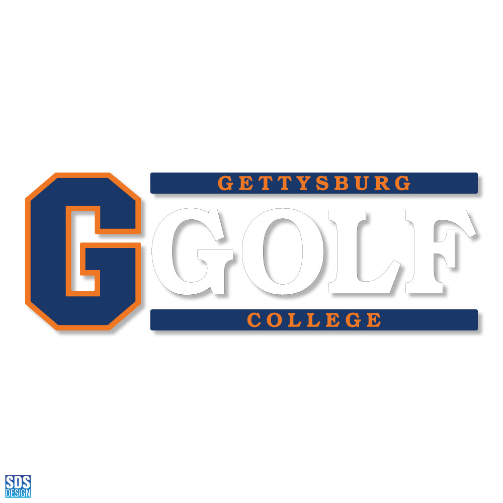 Gettysburg College Block Gettysburg Golf 6" x 2" Vinyl Decal