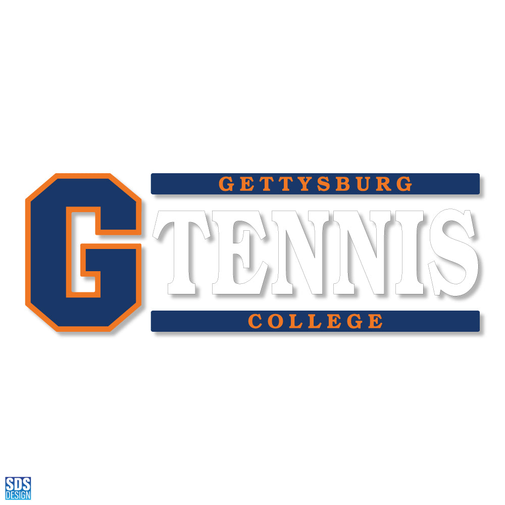 Gettysburg College Block Gettysburg Tennis 6" x 2" Vinyl Decal