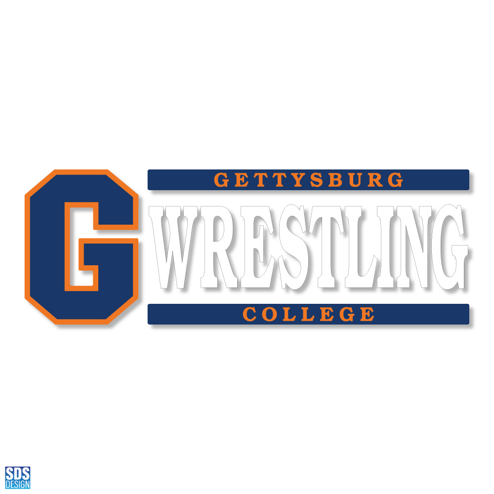 Gettysburg College Block Gettysburg Wrestling 6" x 2" Vinyl Decal