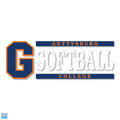 Gettysburg College Block Gettysburg Softball 6" x 2" Vinyl Decal