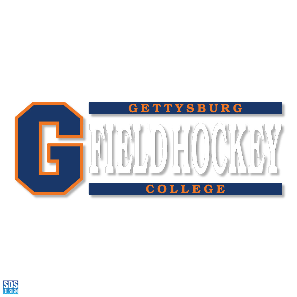 Gettysburg College Block Gettysburg Field Hockey 6" x 2" Vinyl Decal