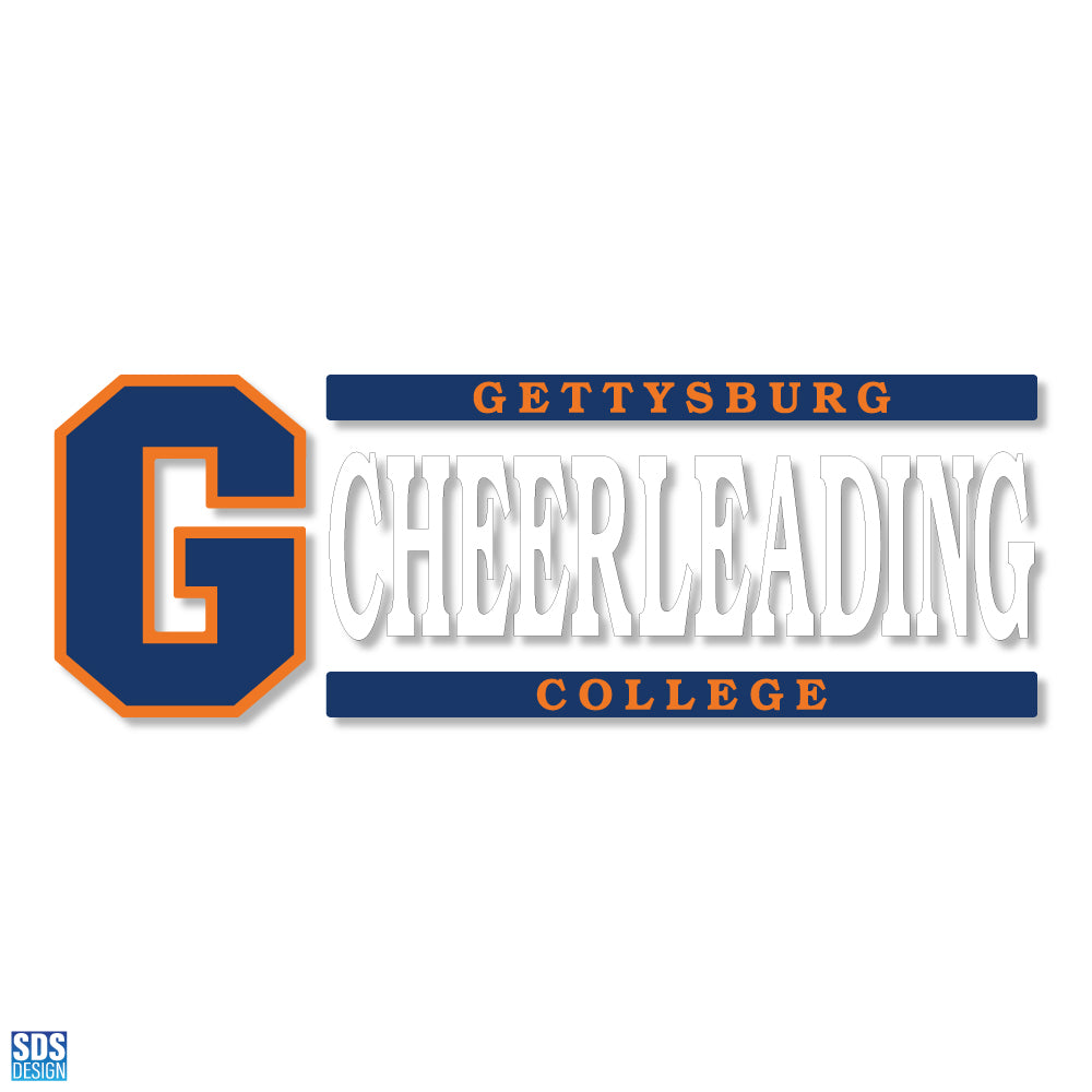 Gettysburg College Block Gettysburg Cheerleading 6" x 2" Vinyl Decal