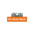 Do Great Work Orange 3.5" Rugged Sticker