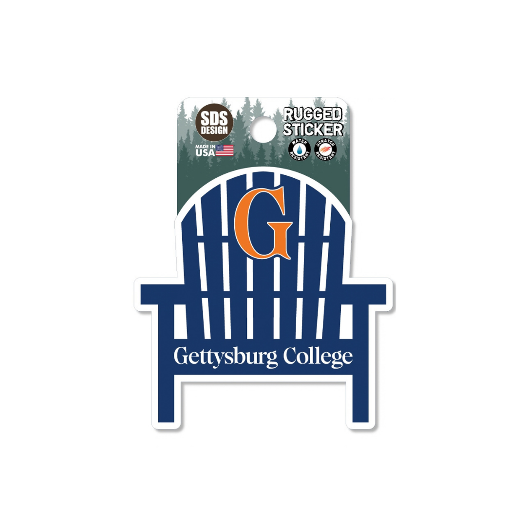 Gettysburg College Adirondack Chair 3.5" Rugged Sticker