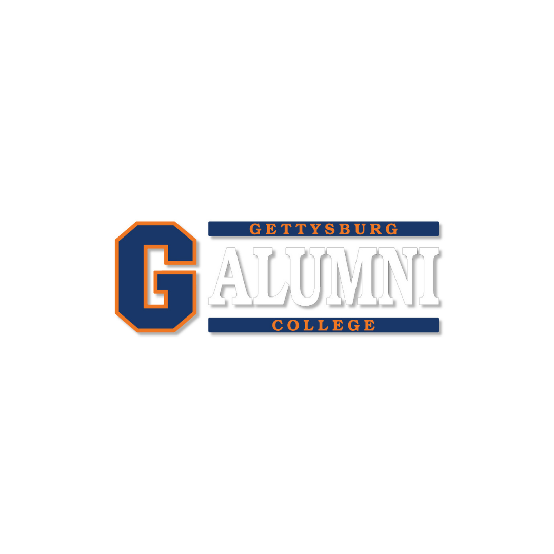 Gettysburg College Block G with Alumni Text 6" x 2" Vinyl Decal