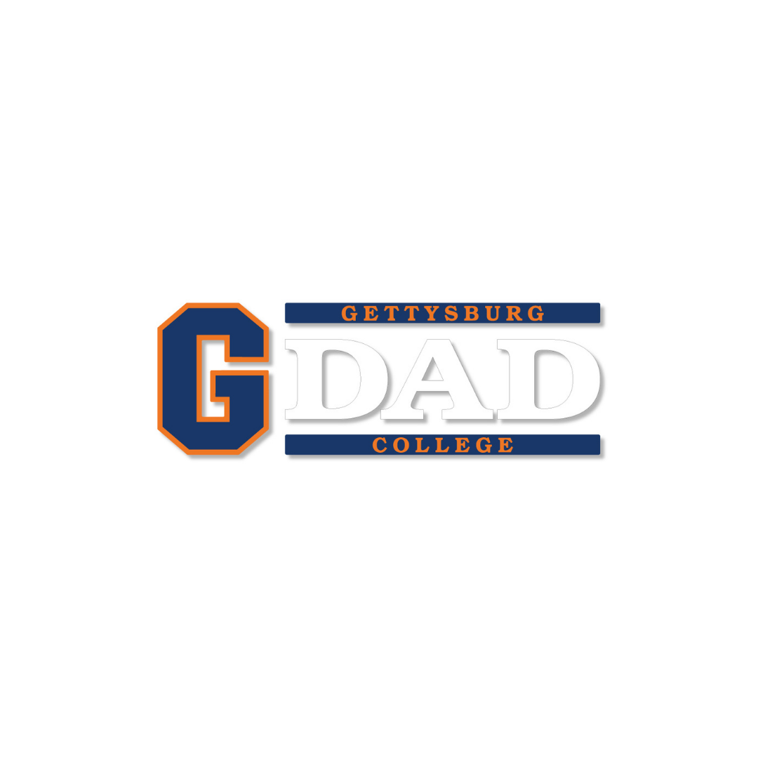 Gettysburg College Block G with Dad Text 6" x 2" Vinyl Decal