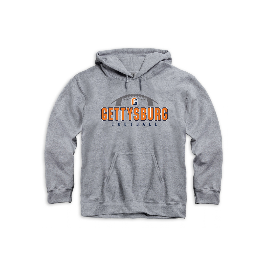 Gettysburg College Football Split G Gray Hooded Sweatshirt