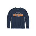 Gettysburg College Football Split G Navy Long Sleeve Tee