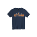Gettysburg College Football Split G Navy Short Sleeve Tee