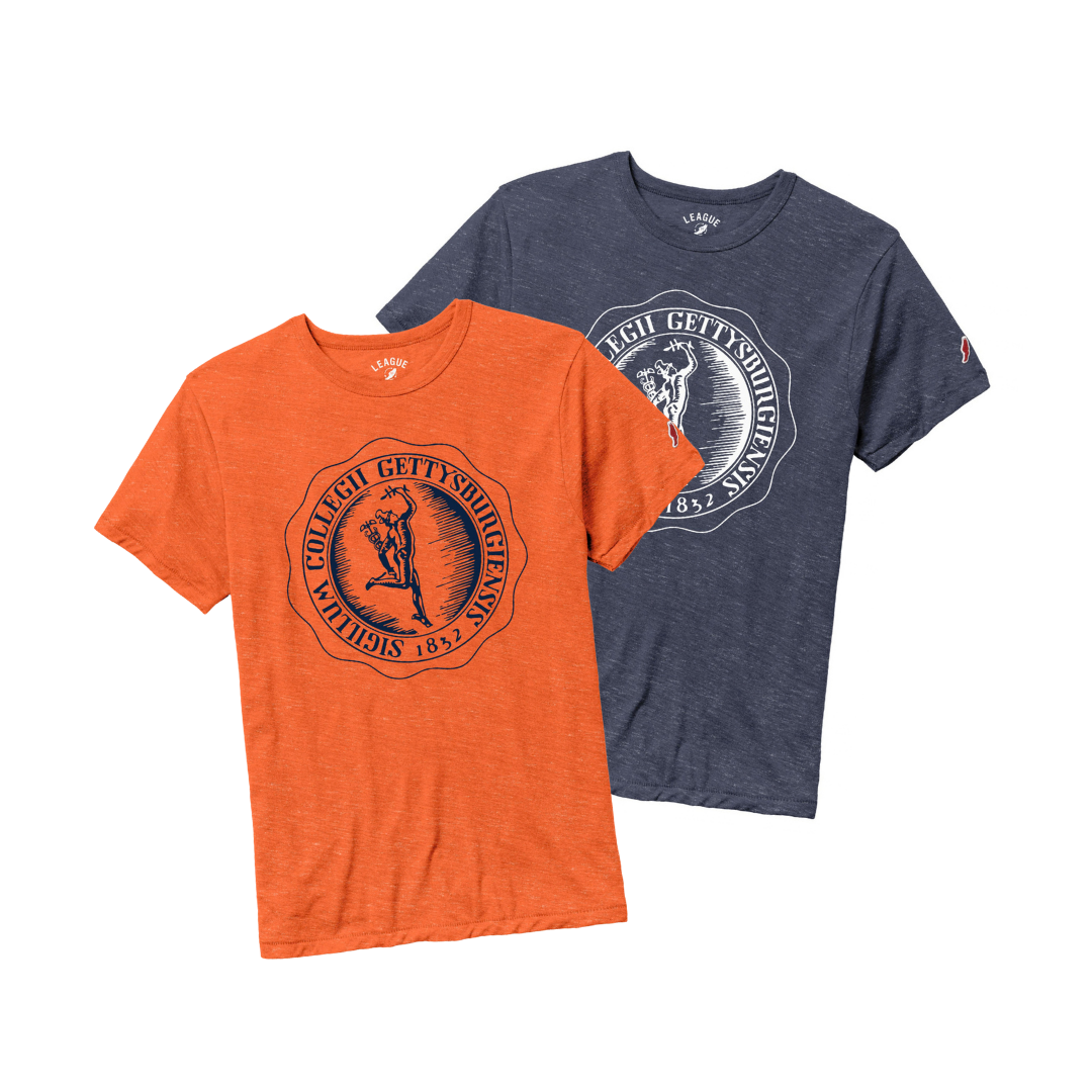 Gettysburg College Heritage Mercury Seal Victory Falls Short Sleeve Tee