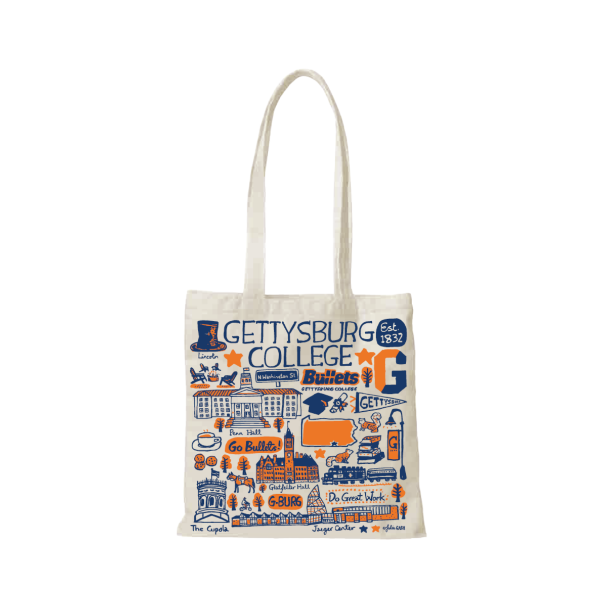 Gettysburg College Julia Gash Canvas Slim Tote Bag