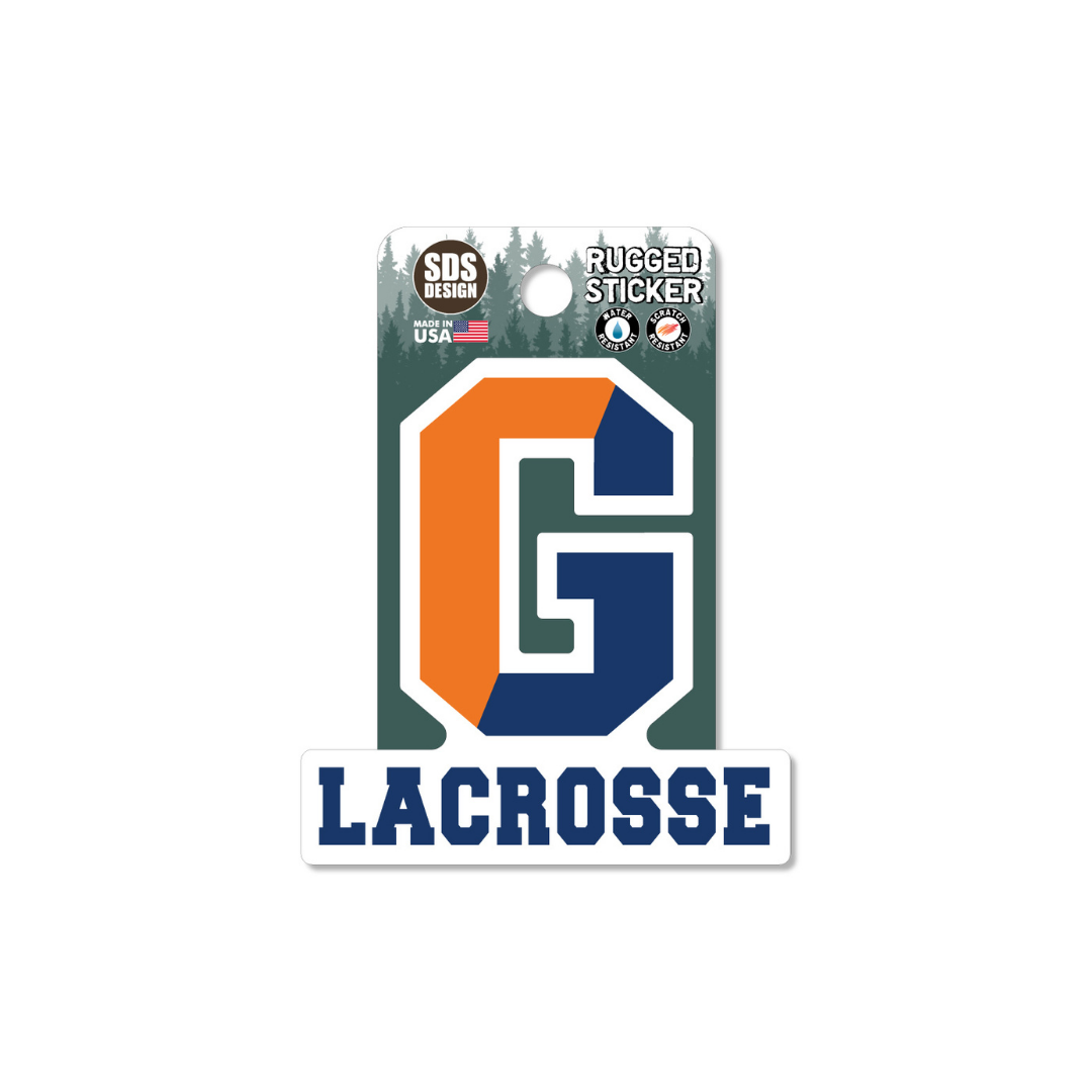 Gettysburg College Split G Lacrosse 3.5" Rugged Sticker