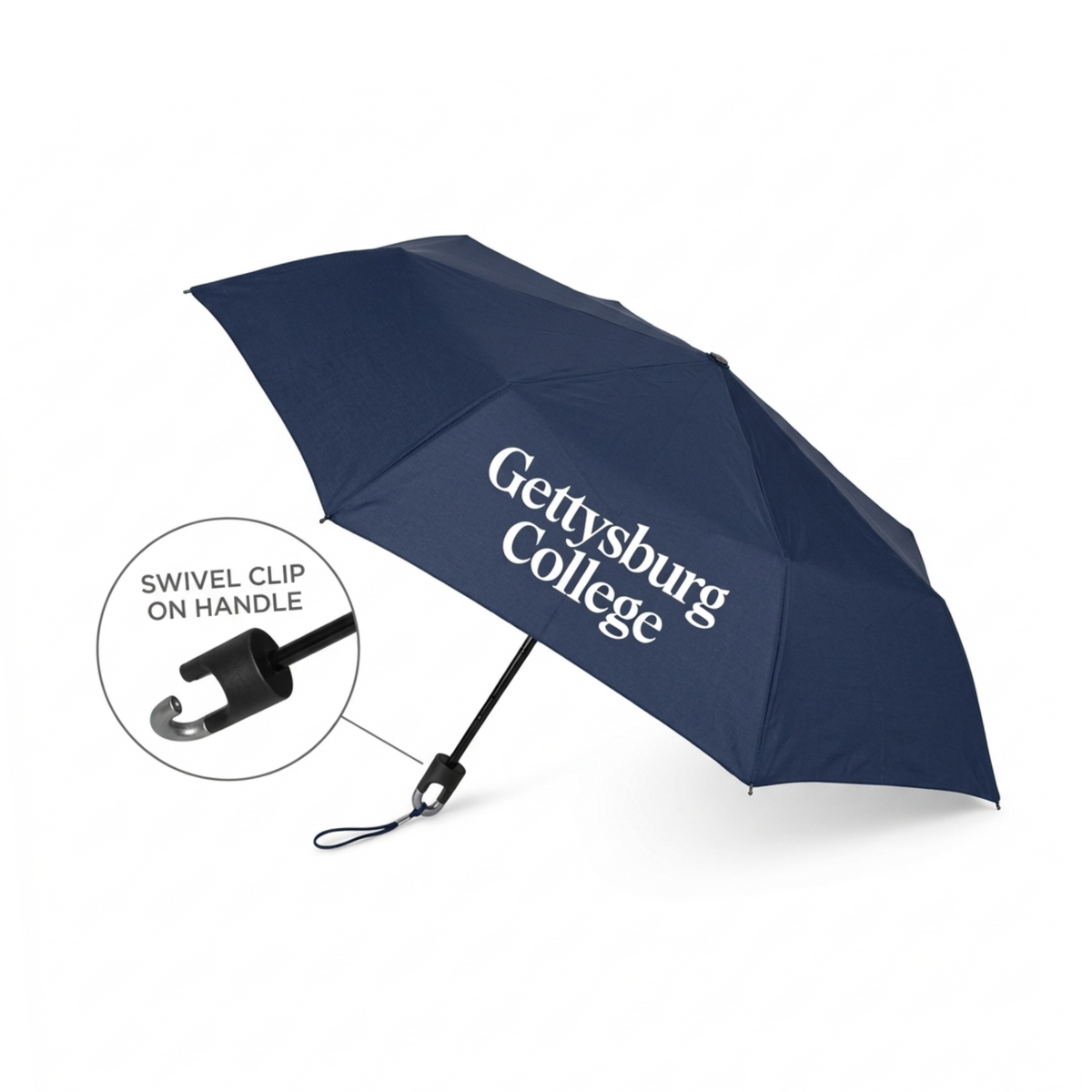 Gettysburg College Navy Mini Storm Clip Umbrella
