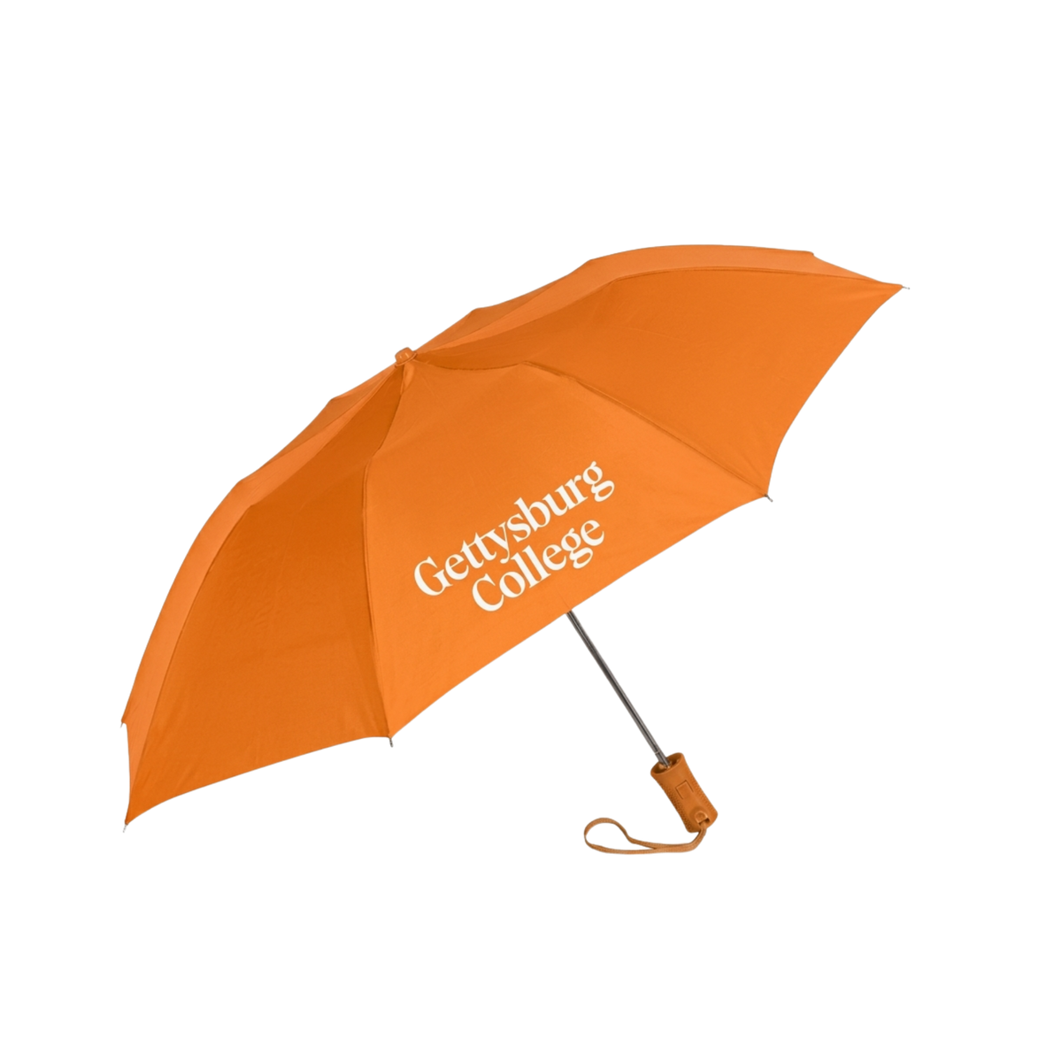 Gettysburg College Orange Folding Automatic Umbrella