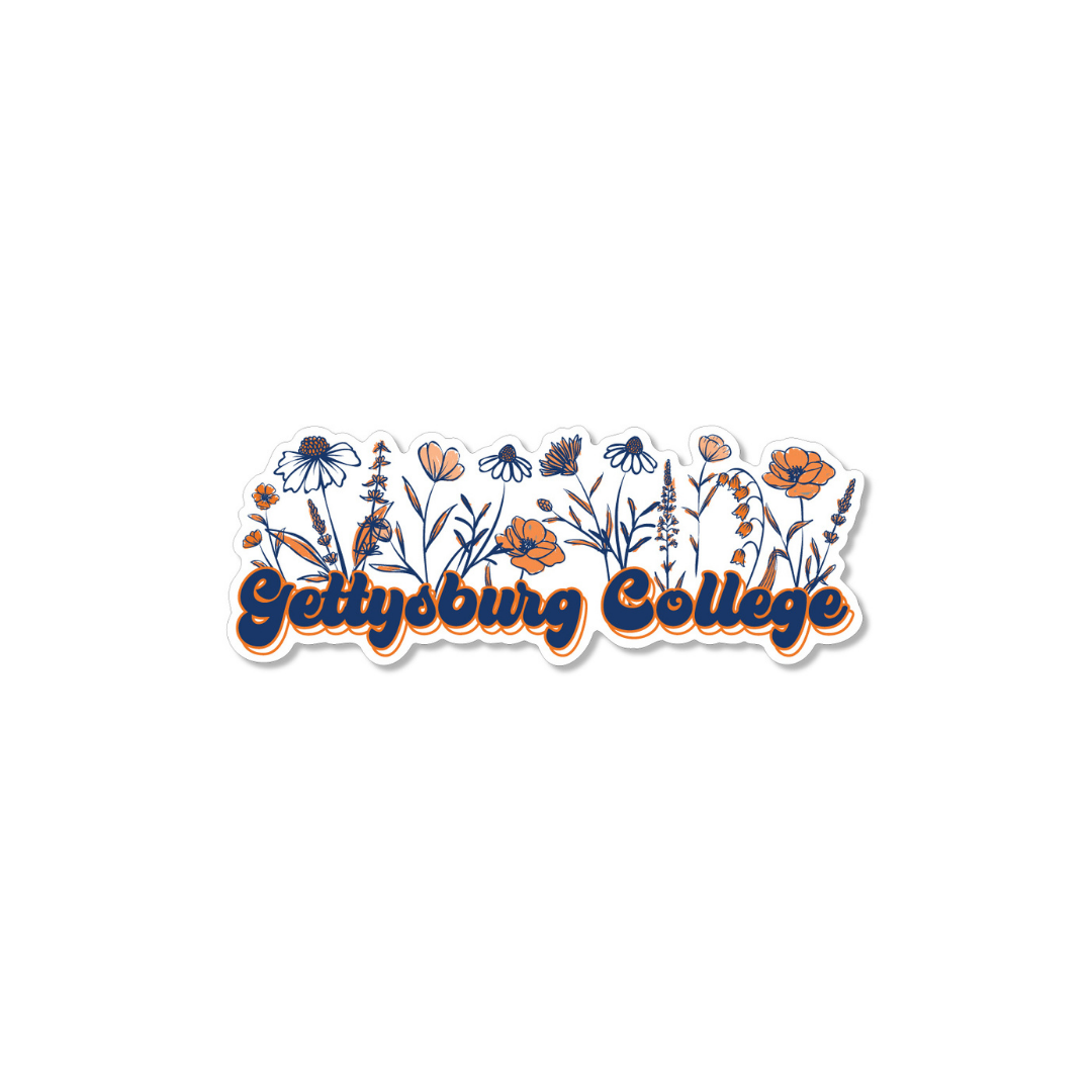 Gettysburg College Script with Flowers Magnet