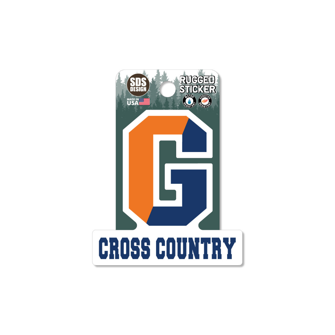 Gettysburg College Split G Cross Country 3.5" Rugged Sticker