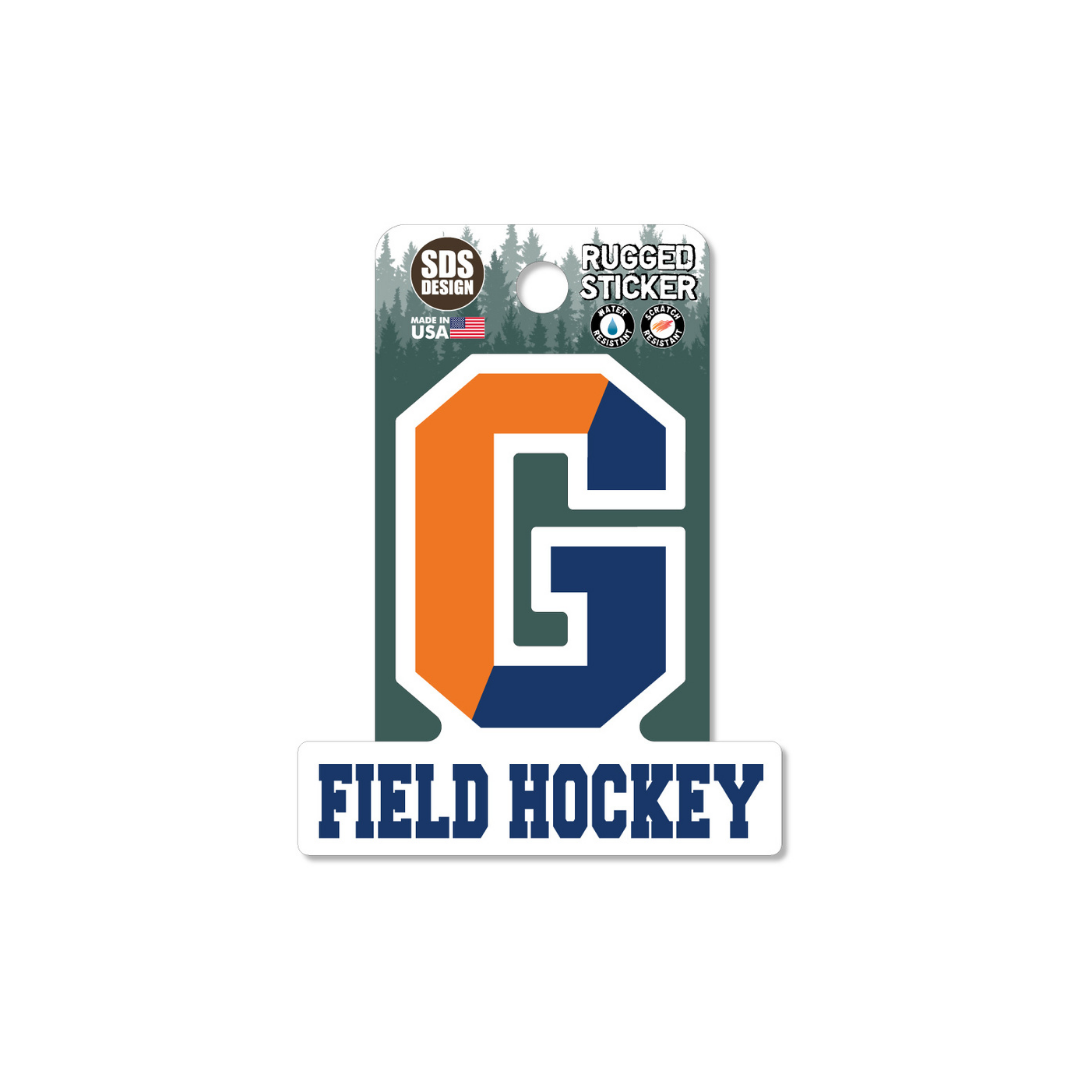 Gettysburg College Split G Field Hockey 3.5" Rugged Sticker