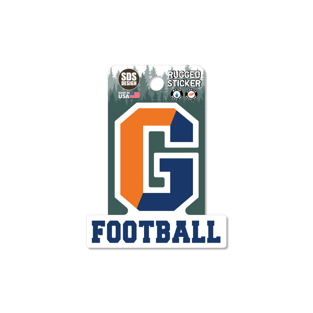 Gettysburg College Split G Football 3.5" Rugged Sticker