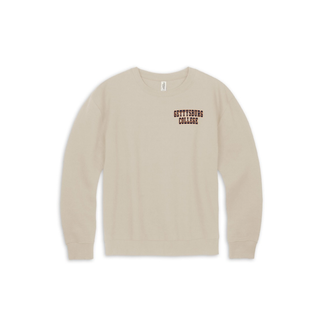 Gettysburg College Split G Natural Stone Crewneck Sweatshirt