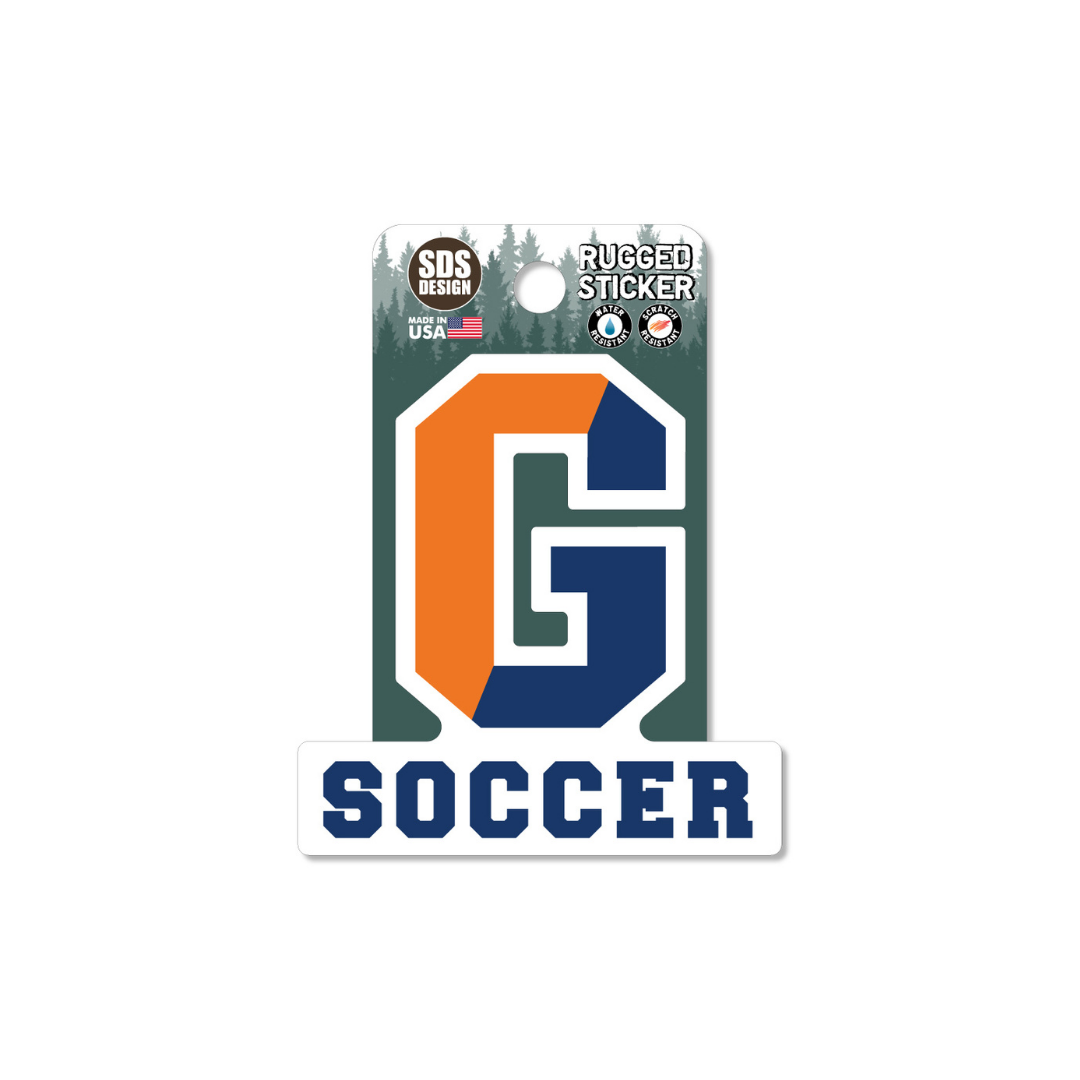 Gettysburg College Split G Soccer 3.5" Rugged Sticker