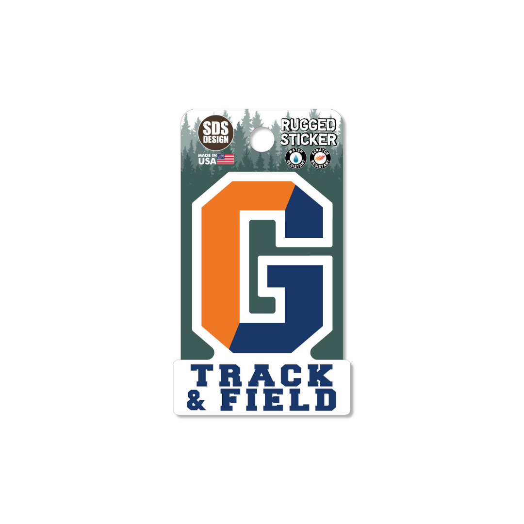 Gettysburg College Split G Track & Field 3.5" Rugged Sticker