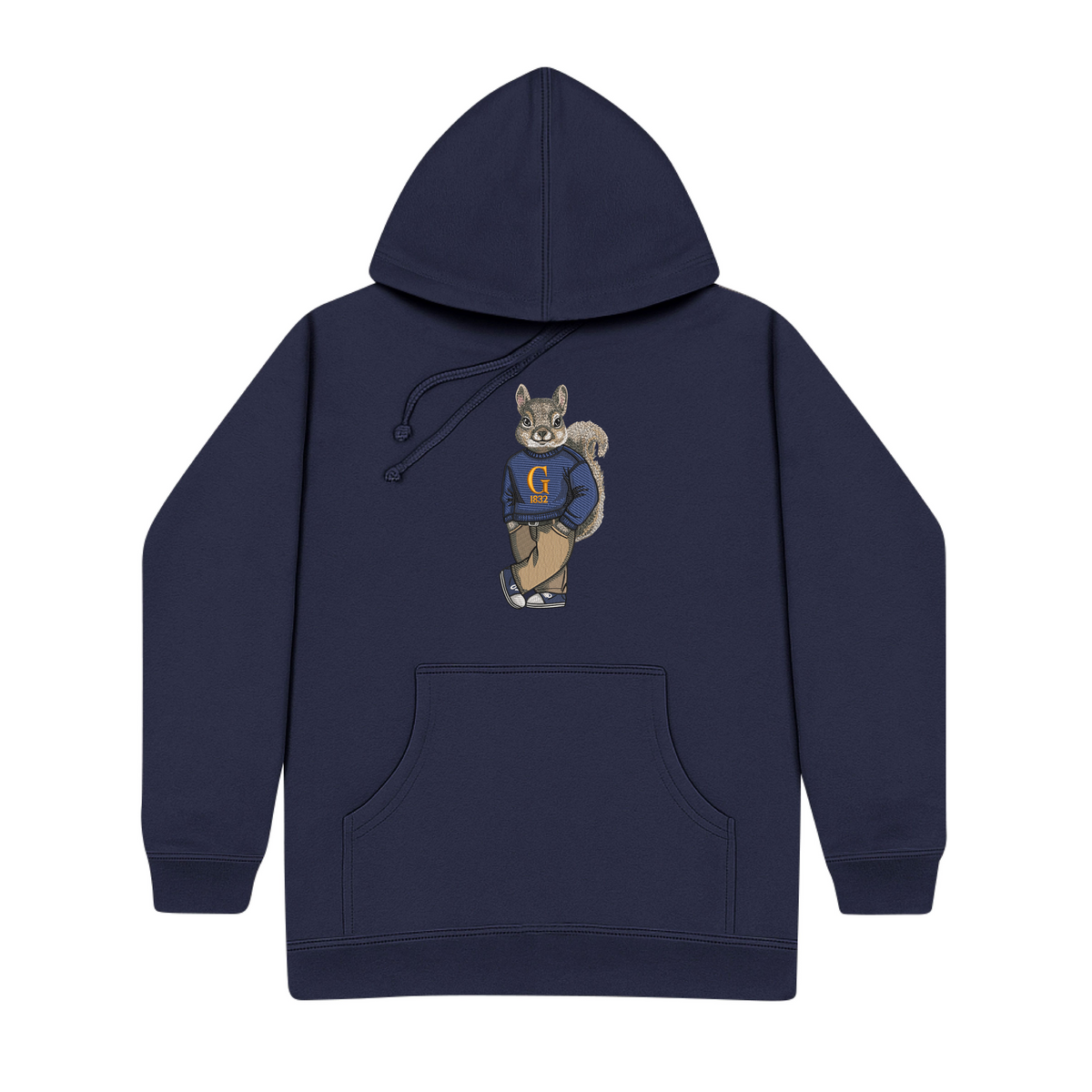 Crew Dog Gettysburg College Embroidered Squirrel Hooded Sweatshirt