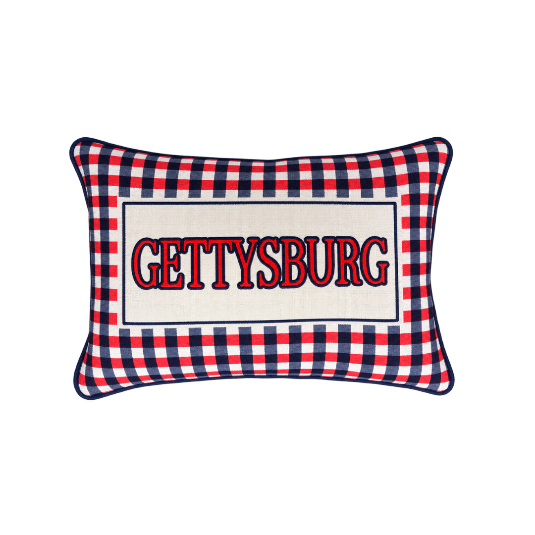 Gettysburg College Collegiate Gingham Pillow