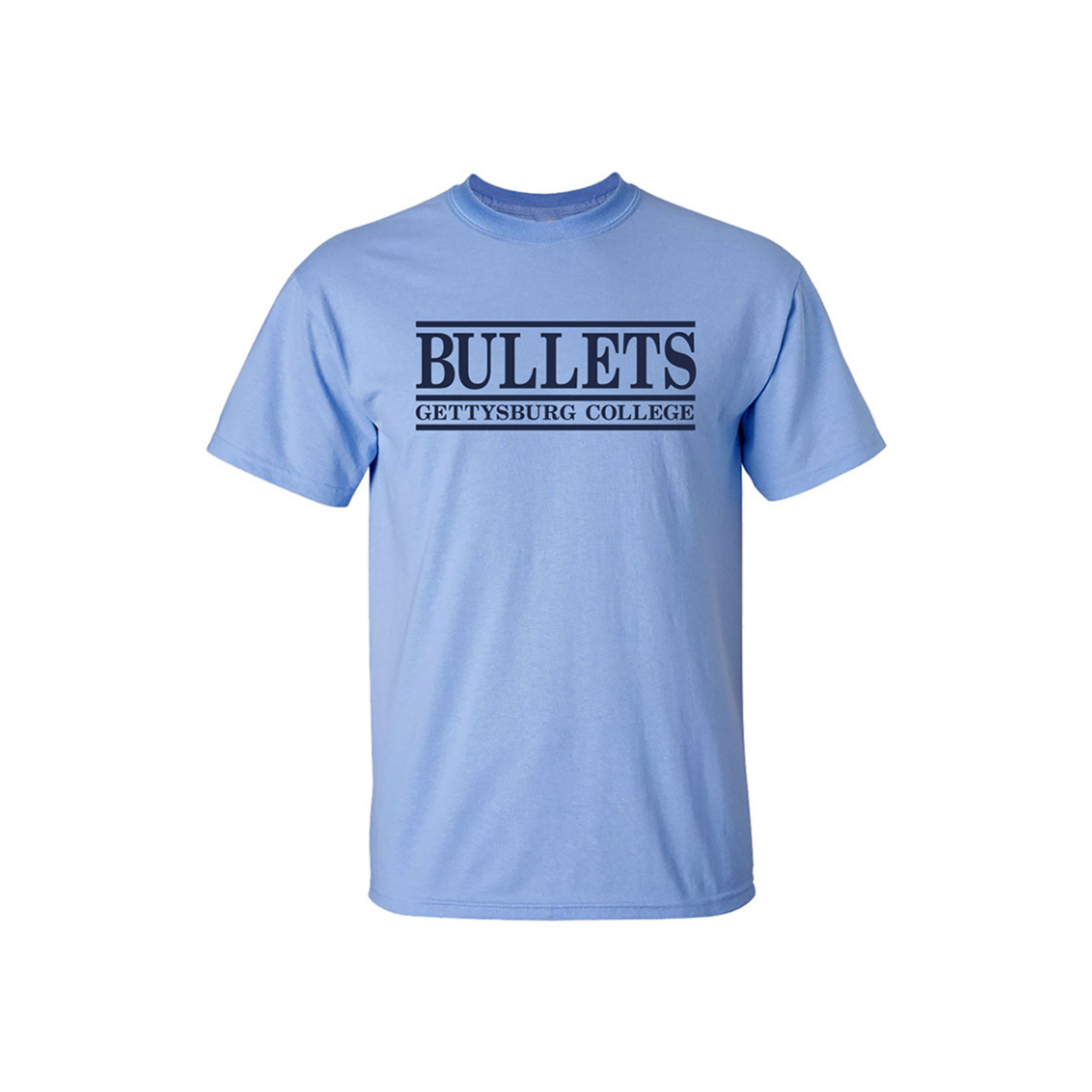 Gettysburg Light Blue Rolled Tee - Bullets Gettysburg College