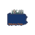 Gettysburg Script State Outline 3.5" Rugged Sticker