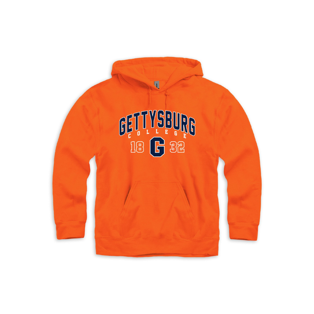 Gettysburg College Block G Orange Hooded Sweatshirt