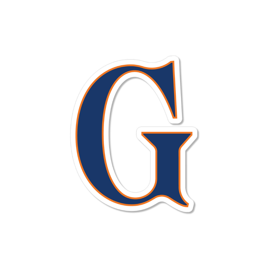 Gettysburg College Navy with Orange Outline G Magnet
