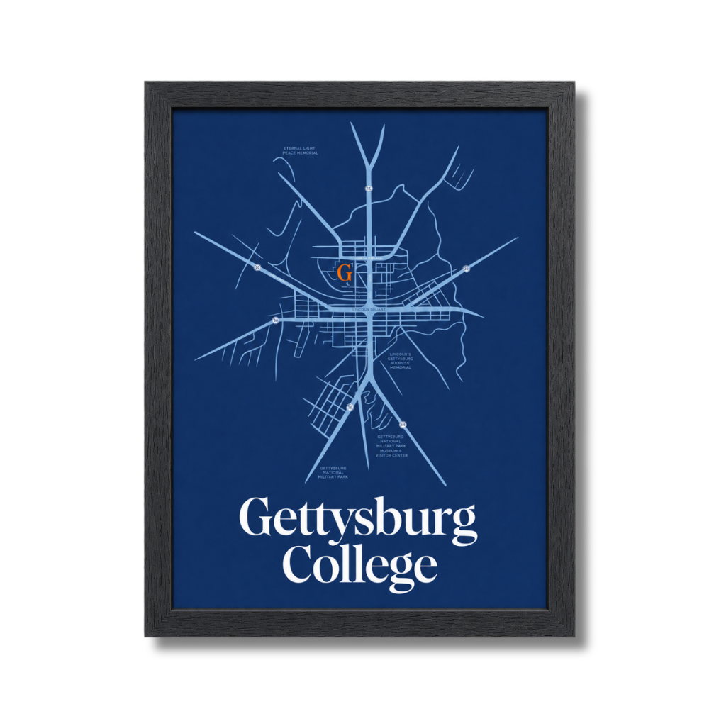 Gettysburg College Map Poster