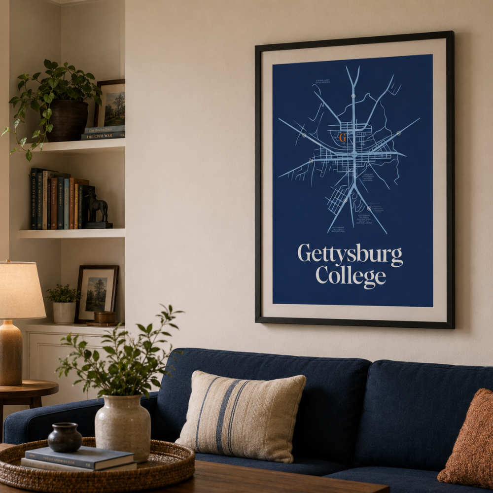 Gettysburg College Map Poster
