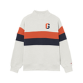 League Game Day Striped Orange and Navy Mock Neck - Athletic Split G