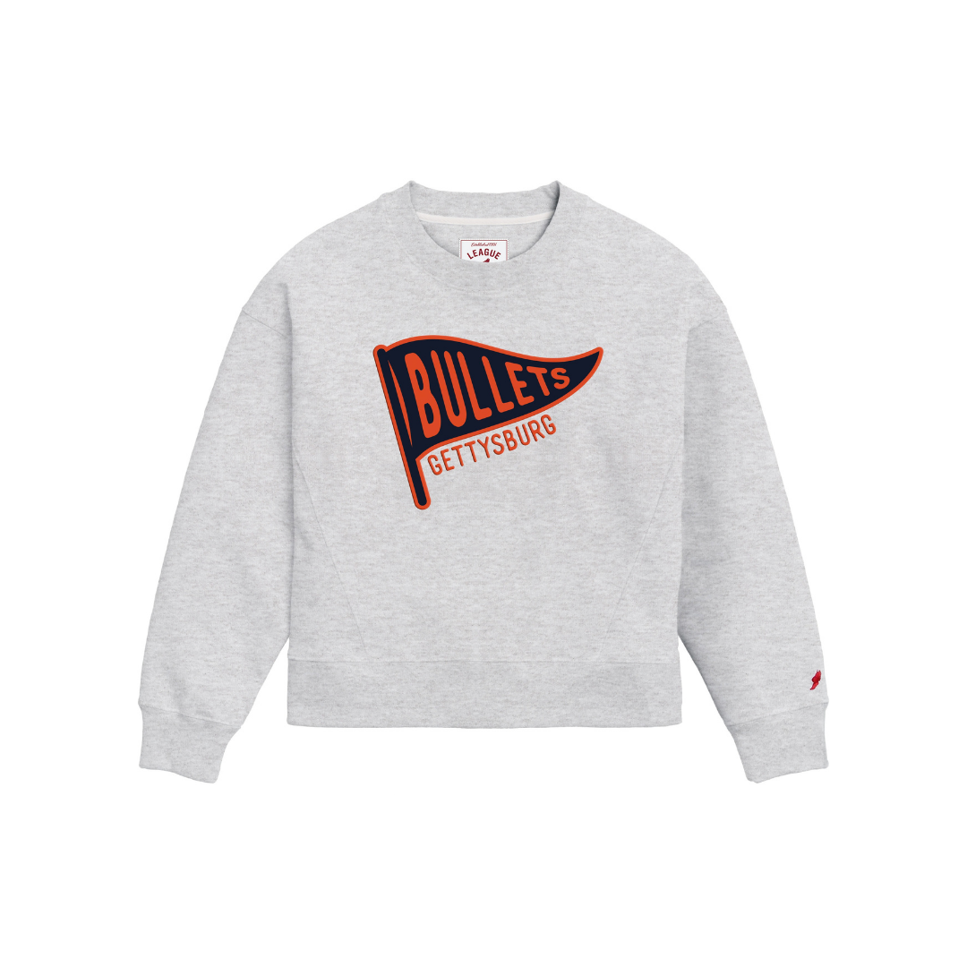 League Gettysburg College Bullets Pennant 1636 Womens Boxy Crewneck