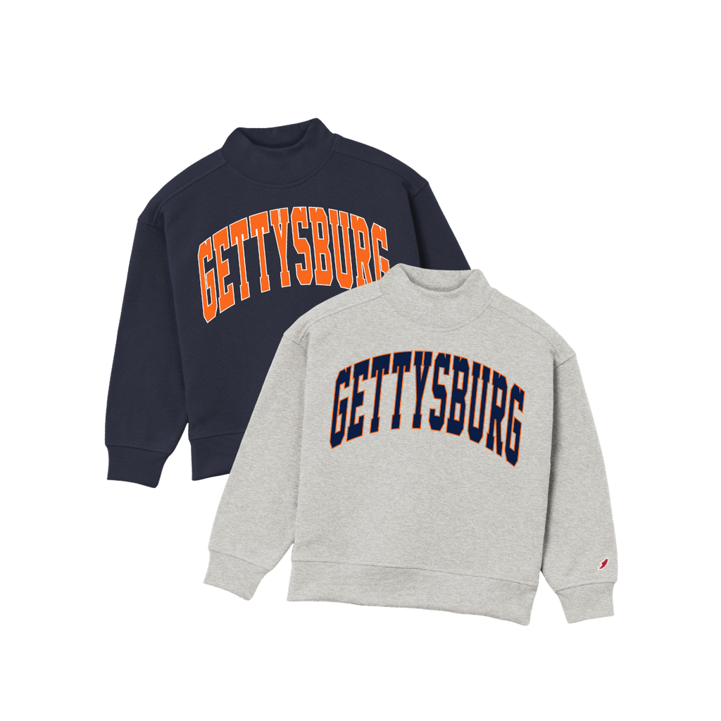 League Gettysburg College Navy Youth Diana Mock Neck