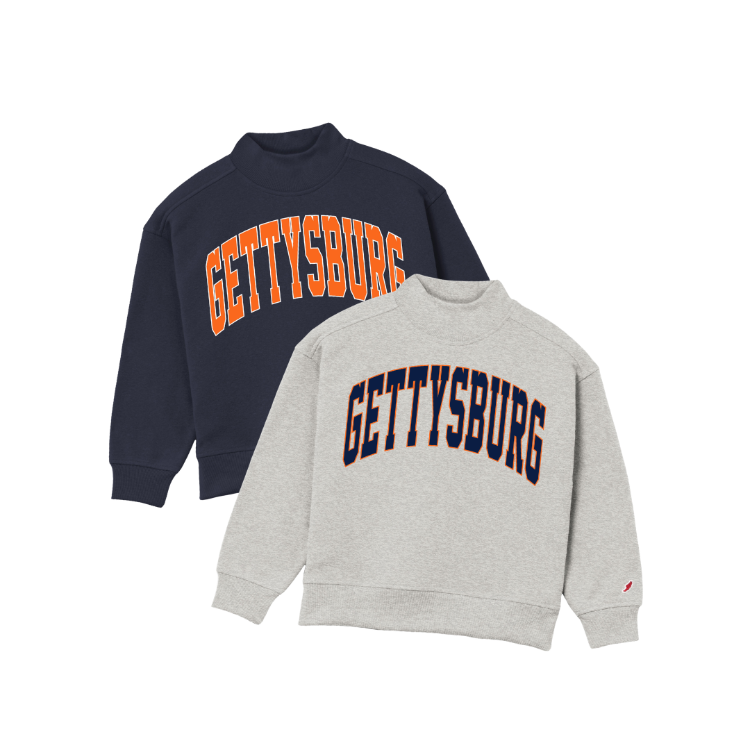 League Gettysburg College Navy Youth Diana Mock Neck