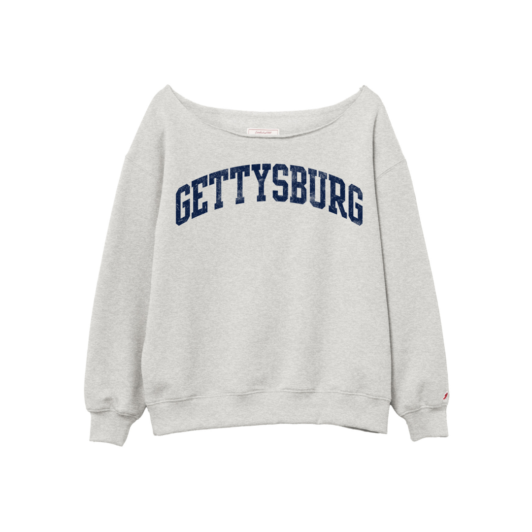 League Gettysburg Reverse Fleece TIffany Off Shoulder Sweatshirt
