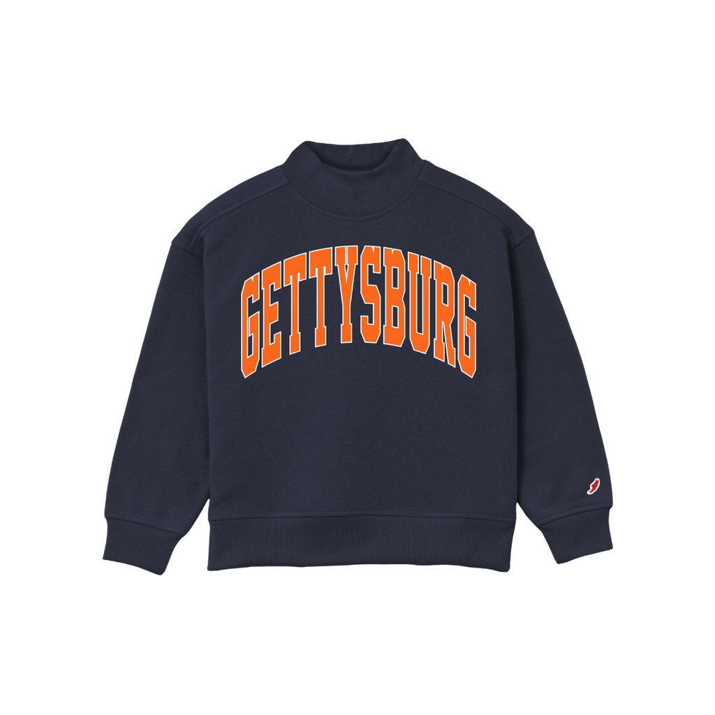 League Gettysburg College Navy Youth Diana Mock Neck