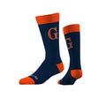 Gettysburg College G Navy and Orange Dress Socks
