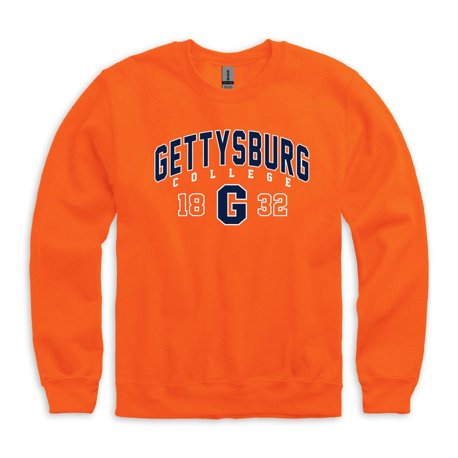 Gettysburg College Block G Orange Crewneck Sweatshirt
